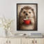 Cute Hedgehog Framed Wall Art Prints - Hedgehog holding red mug, for bedroom-125211847-125211846