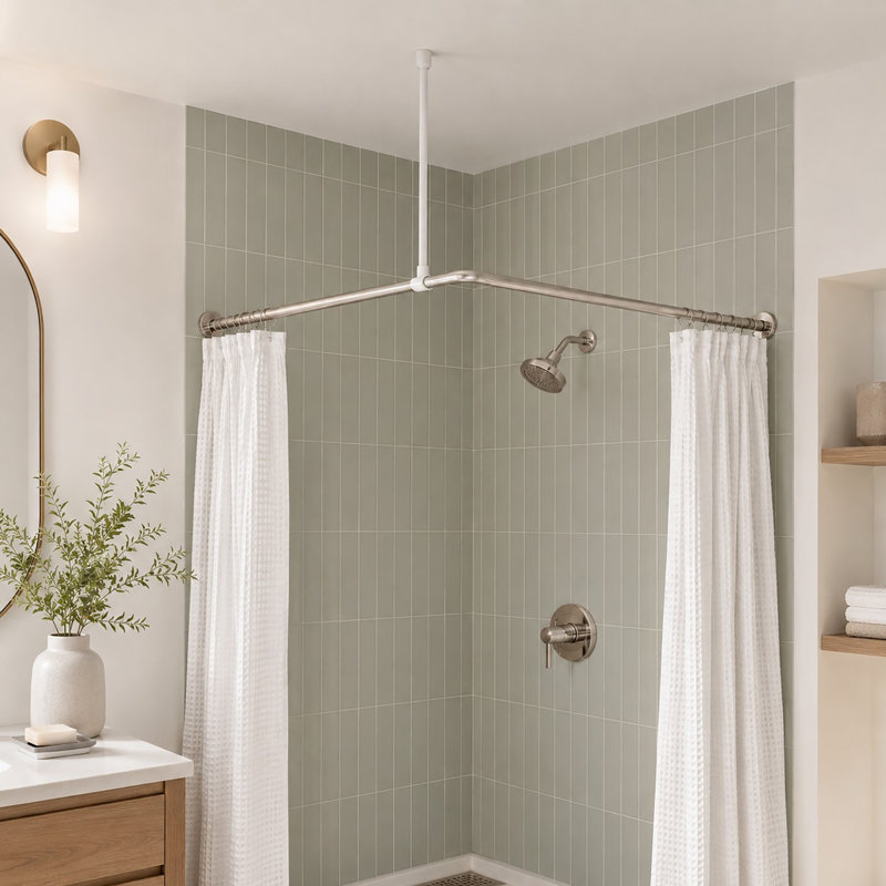 24.3'' Straight Shower Curtain Rod, White