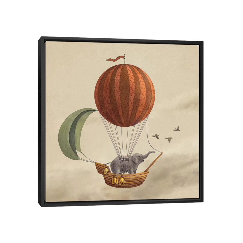 « adventure await », art sur toile, H 26 po x l 26 po x P 1,5 po, Toile avec cadre noir, Pas de tapis
