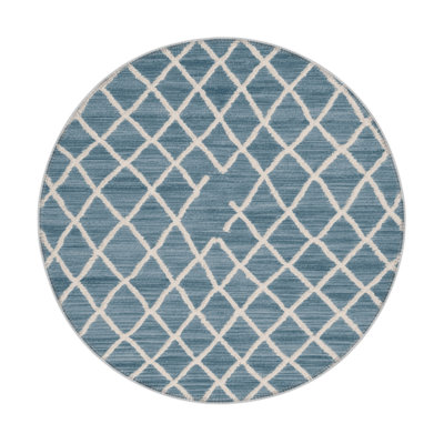 Tapis bleu intérieur et extérieur Trellis