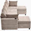 Canapé-lit modulaire de 113,4 po avec canapé-lit polyvalent avec grand espace de rangement, deux ports USB et deux porte-gobelets pour le salon), brun-215465549