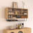 55.12" Modern Minimalist Light Wood Color Shelf with Hanging Rod-126597329