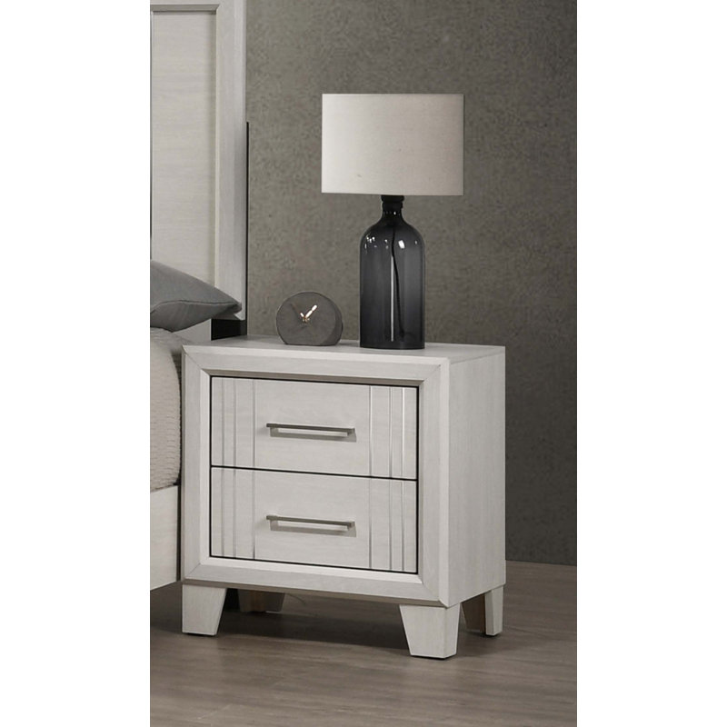 Table de chevet contemporaine à 2 tiroirs 1Pc
