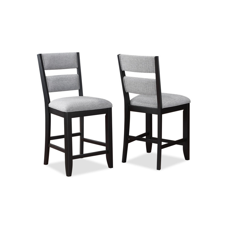 Ensemble de 2 chaises d'appoint de style campagnard à hauteur de comptoir, Noir