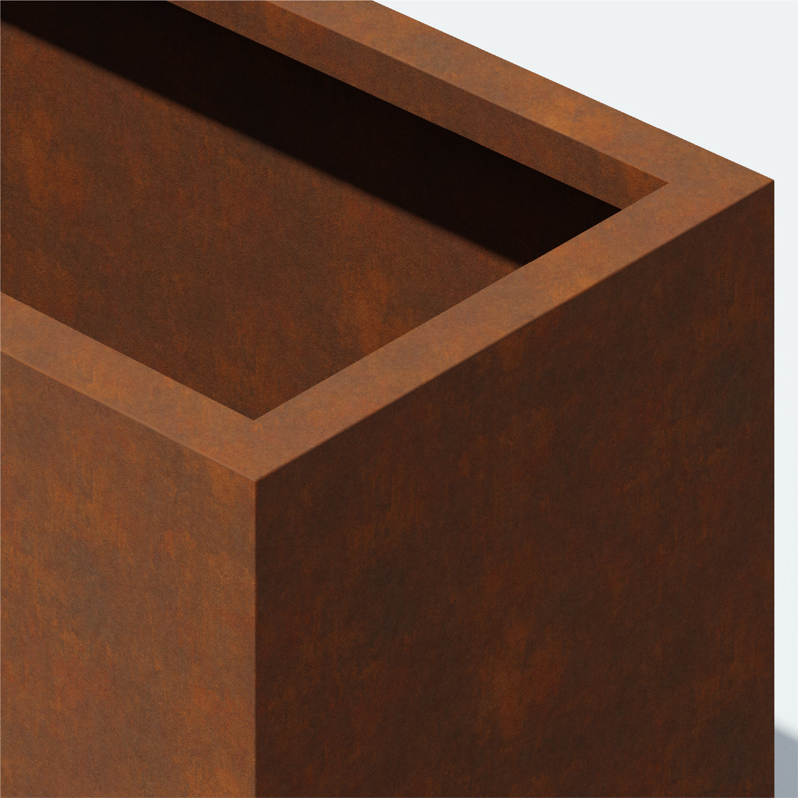 Corten Steel Series Long Box Planter, 16.25" H x 60" W x 15" D