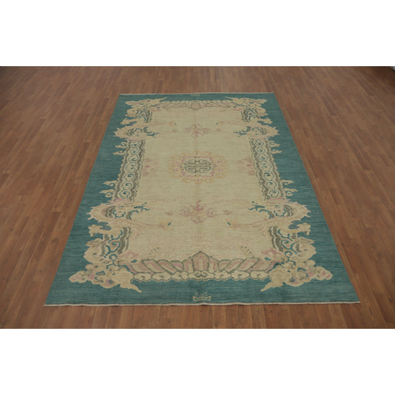 Tapis art déco végétal 7 x 9