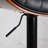 Walnut Bentwood Bar Stools Mid Century Modern Adjustable Counter Height Black Leather Upholstered 360°Swivel Bar Chairs For Kitchen Island/Dining Room/Cafe, 1 Chair/1Carton-122624739