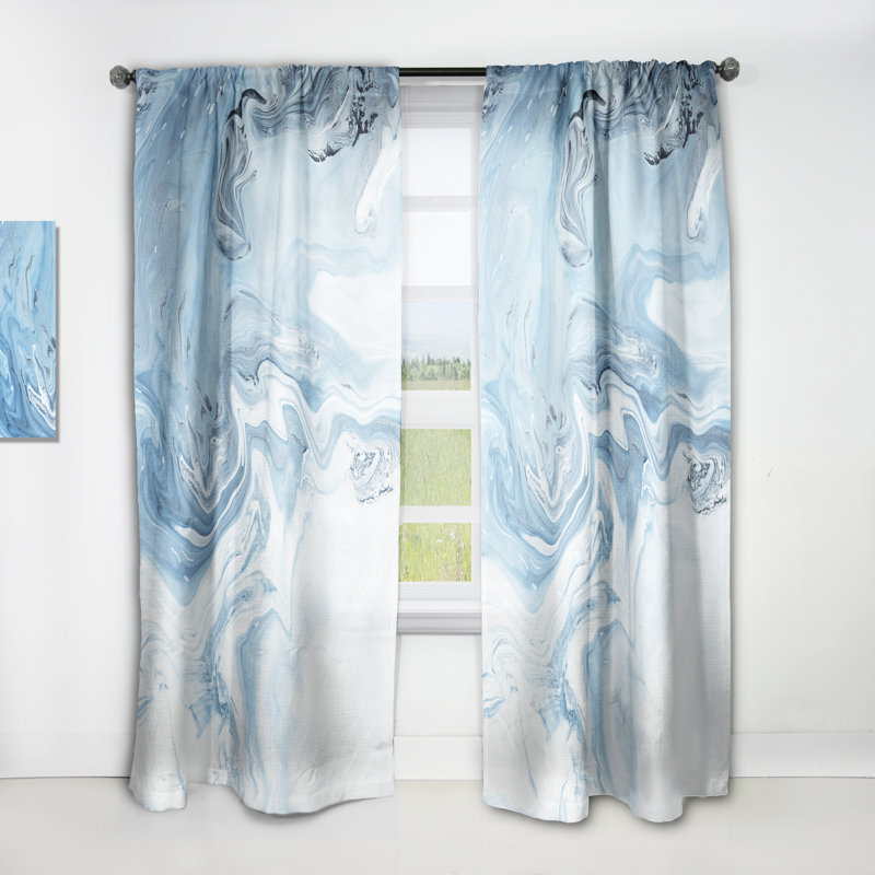 Panneau de rideau simple semi-diaphane avec passe-tringle Abstract, L 52 po x L 95 po