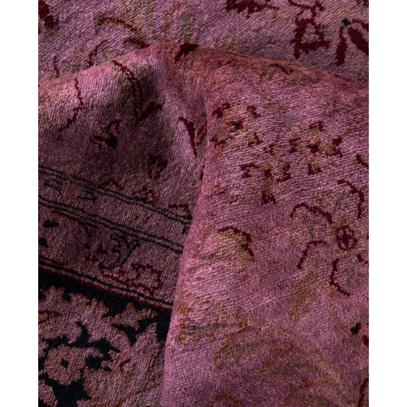 Overdyed Hand-Knotted Wool Modern-Contemporary Purple Area Rug 8' 3" x 10' 2"