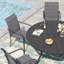 Ensemble de salle à manger de patio 6 personnes avec chaises empilables PVC-coated polyester-1701220198