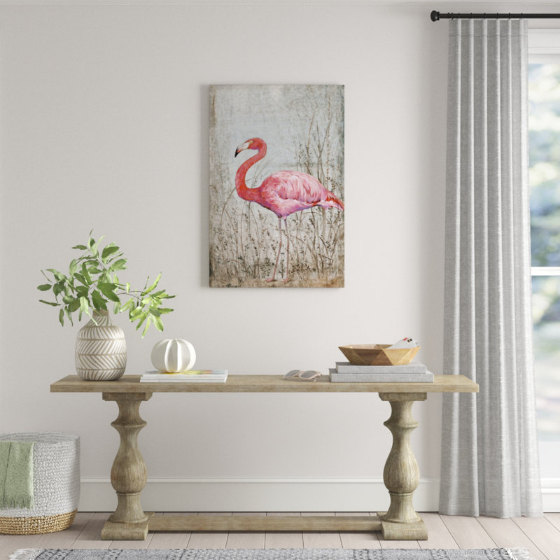 " American Flamingo II ", 48" H x 32" W x 1.5" D, Wrapped Canvas