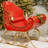 3.77ft. Long Opulent Metal Christmas Sleigh Commercial Holiday Display, Indoor/outdoor, Glossy Red & Gold Finish, Vintage Style Sleigh Décor Prop