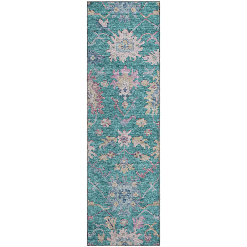 Premium Machine Washable Gurubaksh AMF1154 Global Rug, Runner 2'3" x 7'6"