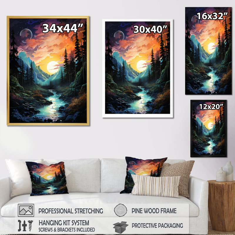 «Astrology Aurora Symphony I», impression d'art mural astrologie, Cadre photo noir, H 40 po x l 30 po x P 1,5 po
