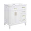Meuble-lavabo de 30 po avec lavabo en céramique, armoire de rangement moderne avec portes à fermeture douce, tiroir profond et tiroir standard, meuble-lavabo élégant pour les petites salles de bain-1369734546