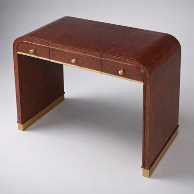 Classic Wood Vanity Desk with Flip Mirror, 3-in-1 Dressing Table with 2 Drawers and Storage, Espresso Finish