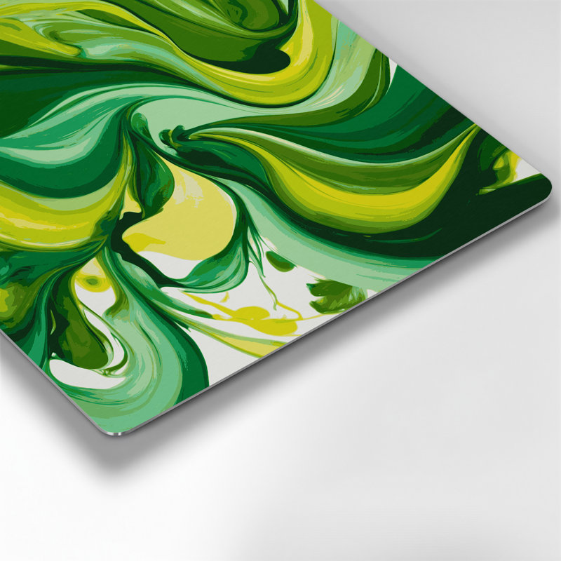 «Lyrical Abstraction 64», art mural en métal vert, H 32 po x l 32 po