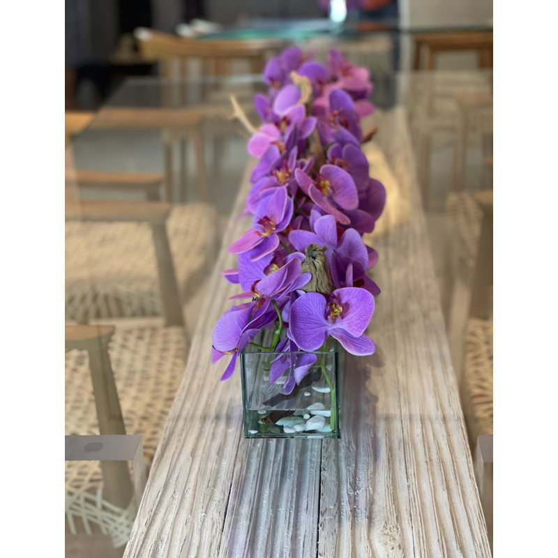 Orchid Floral Arrangement in Planter, Light Purple