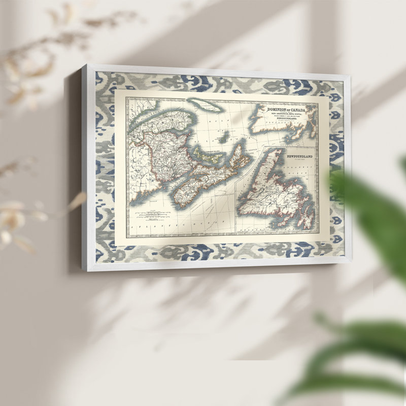 Carte du Canada bordée - reproduction encadrée - réversible, H 8 po x l 10 po, Blanc