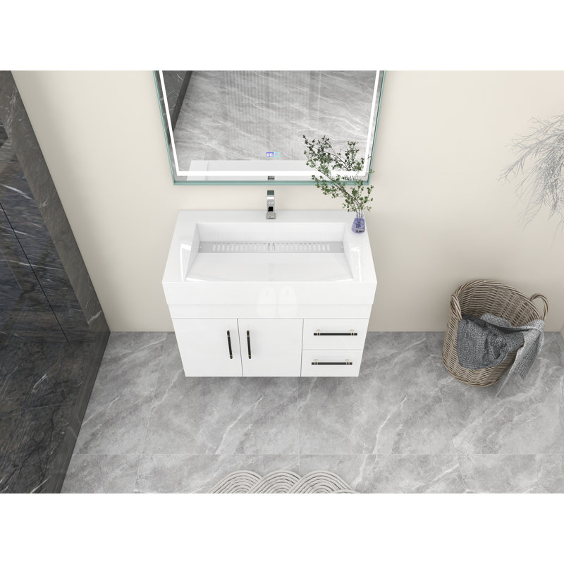 Ensemble de meuble-lavabo simple 36 po, Blanc ultrabrillant