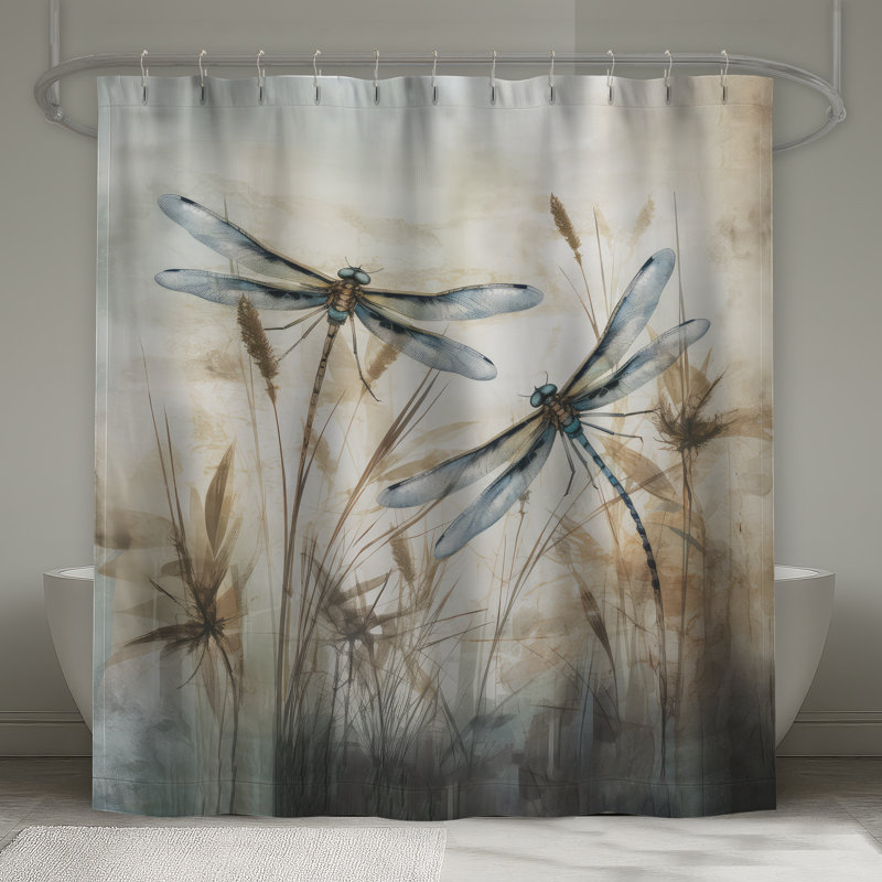 Dragonfly Rhaegan Shower Curtain, 73" H x 70" W x 6" D