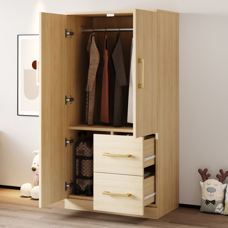 2 Door Wardrobe, Natural
