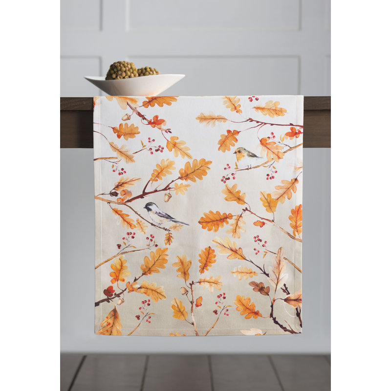 Floral 100% Cotton Table Runner, 72" L x 14.5" W