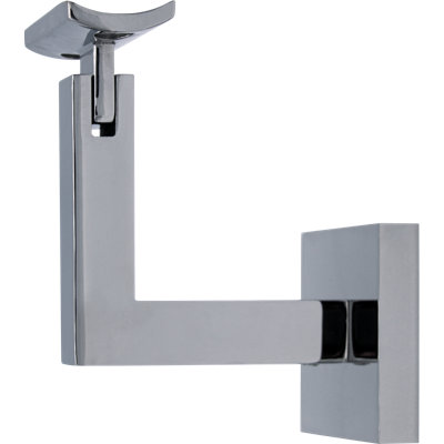 Support de main courante en béton avec rosette carrée et plaque incurvée