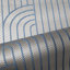 Rouleaux de papier peint Classen Silver Metallic Blue Art Deco Lines