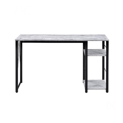 Rectangular Writing Desk With 2 Tier Shelf