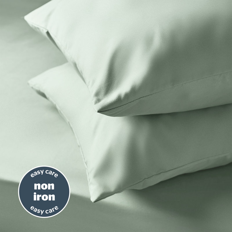 Silentnight Supersoft Plain Microfibre Housewife Pillowcase, Sage Green