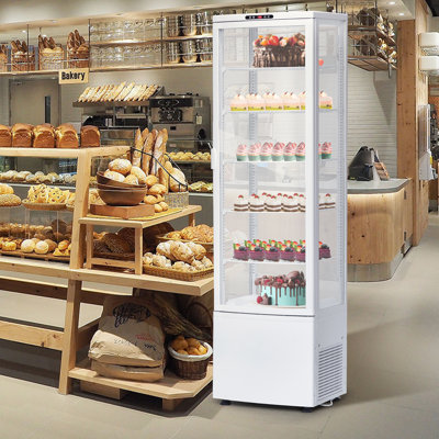 9,8 pieds cubes Réfrigérateur commercial - porte en verre à double vitrage - éclairage DEL - refroidissement rapide - comptoir ou sur pied - idéal pour les boulangeries, les cafés, les restaurants, les boissons et les pâtisseries
