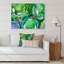 «Green Luxury Abstract Fluid Art», peinture sur toile-67323096-67323089