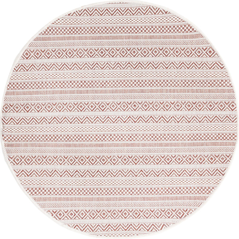Indoor/Outdoor Glimmer Area Rug Brick Color, Round 4'