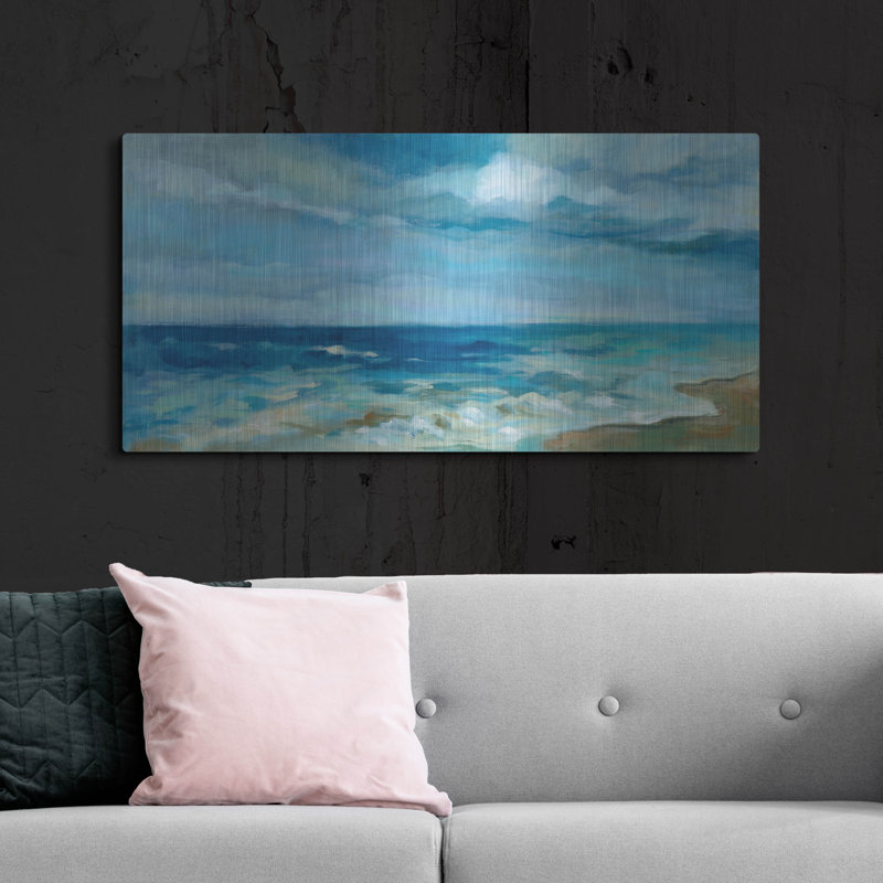 «Ocean Waves» par Silvia Vassileva, art mural en métal, H 24 po x l 48 po