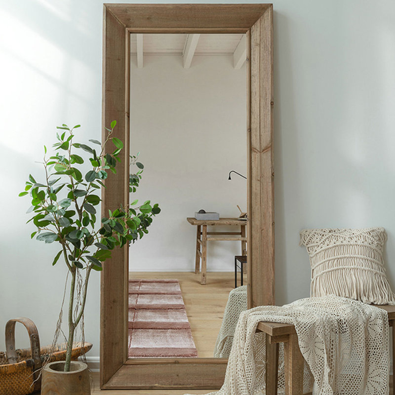 Miroir pleine grandeur rectangulaire en bois massif