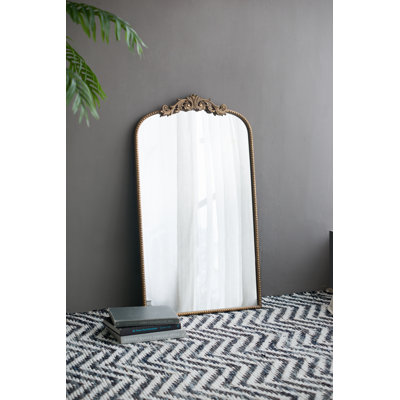 Gold Arch Mirror 24" X 42", Decorative Baroque Inspired Wall Decor For Bathroom Bedroom Living Room | Gift Idea