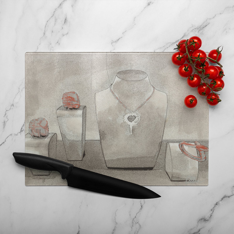Elegance Glass Chopping Board, 40cm L x 28cm W