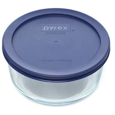 4-cup Round Plastic Lid, Dark Blue