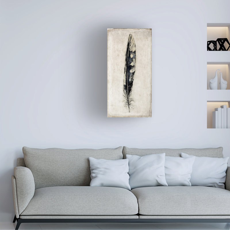 «Symmet Design» «Feather 3», art sur toile, H 24 po x l 12 po