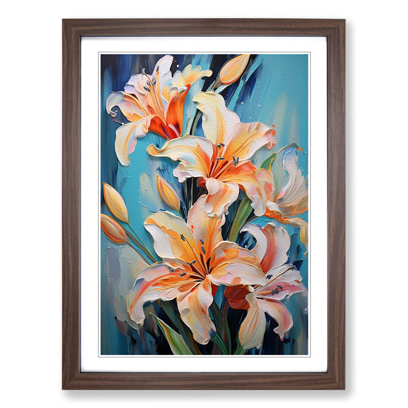 Single Picture Frame Print on Wood, Walnut Framed, 64cm H x 46cm W