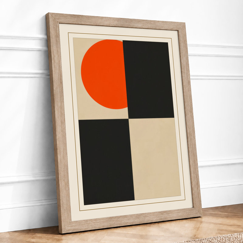 Study in Four Geometric - Framed Print, A3 - 42.0 x 29.7 cm, Oak