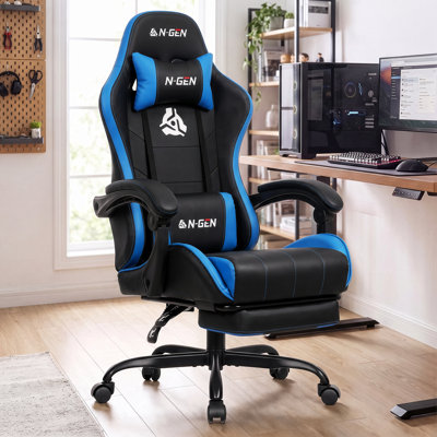 N-GEN Adjustable Reclining Ergonomic Faux Leather Swiveling PC & Racing Gaming Chair