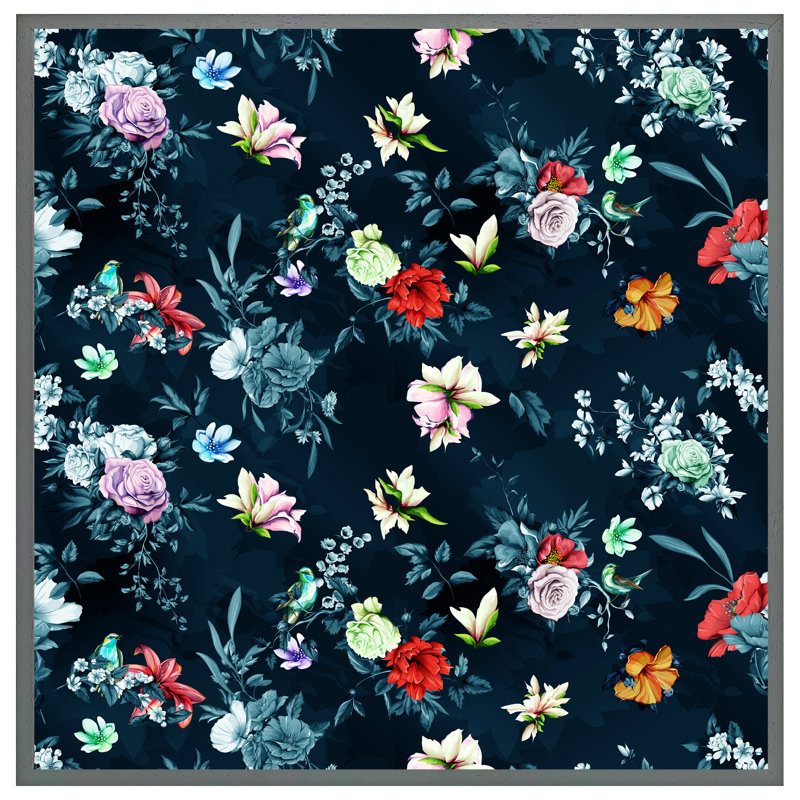 Aromas Roses & Other Bright Flowers - Single Picture Frame Print, 31cm H x 31cm W x 4cm D, Grey Framed