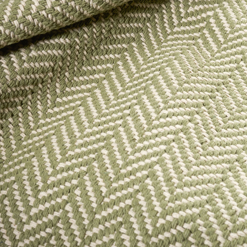 Tapis en coton tissé à la main Herringbone, Rectangle 4pi x 6 pi