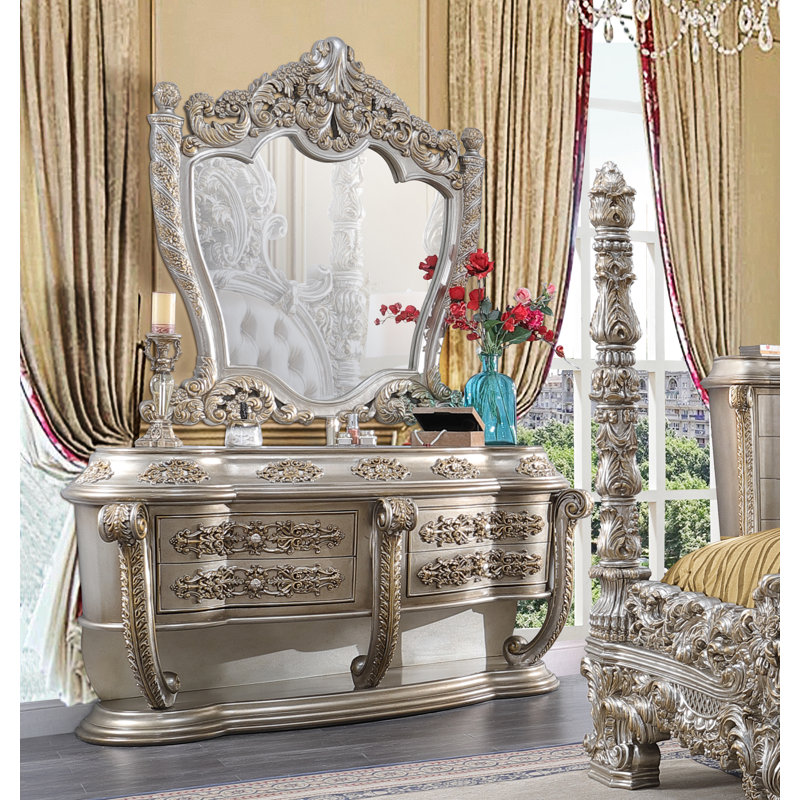 Commode 4 tiroirs avec miroir Rangau