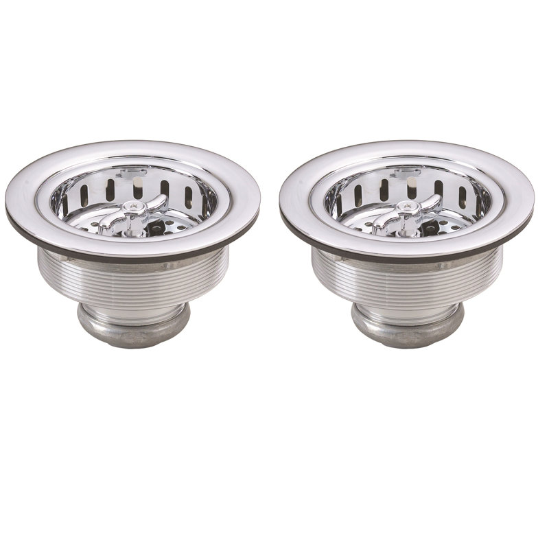 Ensemble de 2 crépines d'évier de cuisine pour drain, Chrome poli
