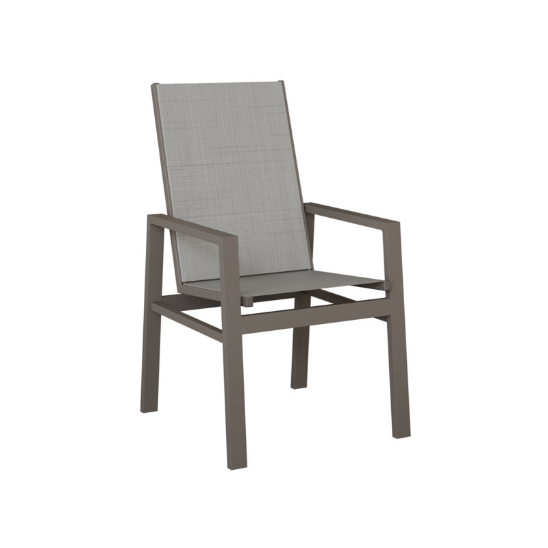Chaise de salle à manger en aluminium graphite à haut dossier Berlin, Charm platine, Graphite