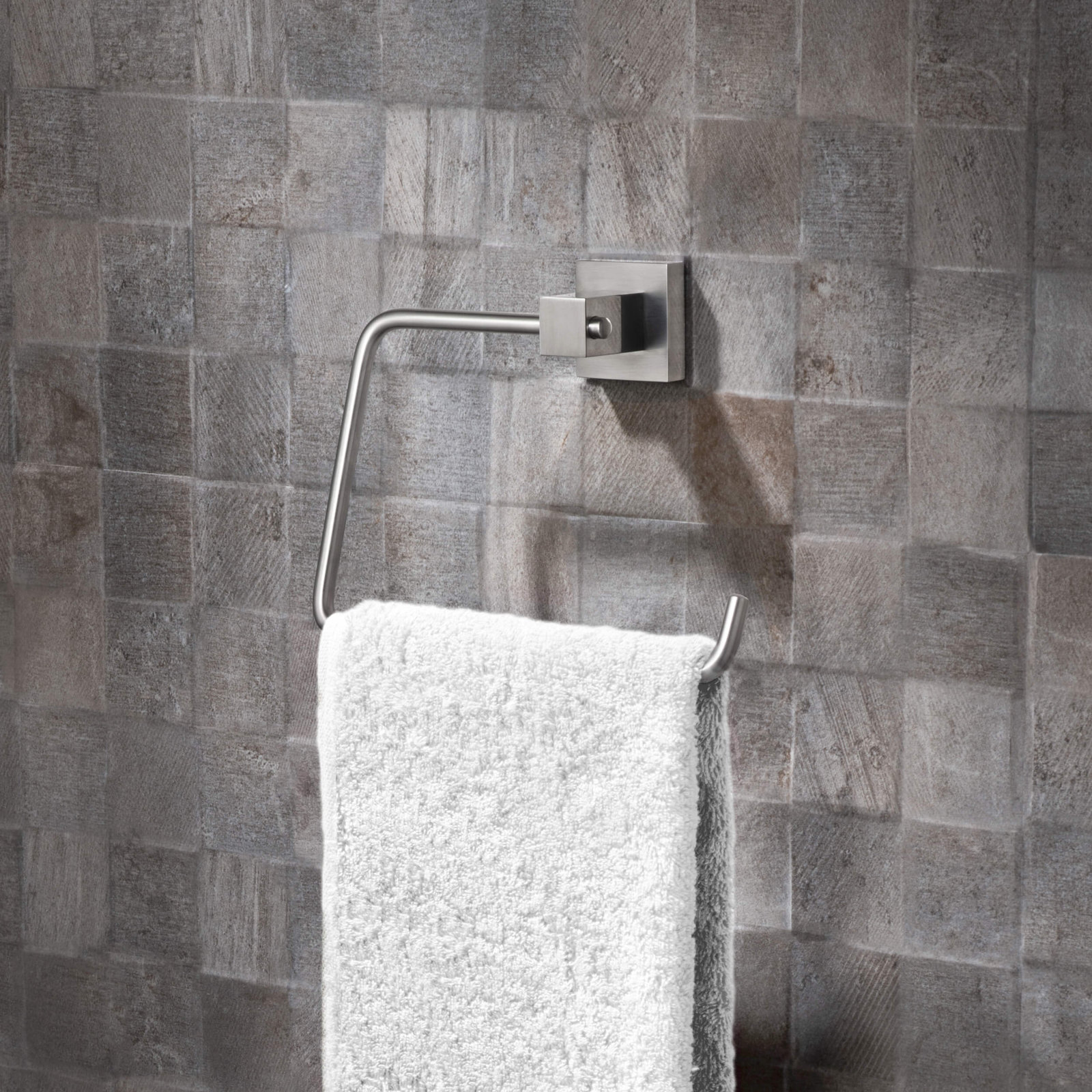 Cube 4-Piece Bathroom Hardware Set, Brushed Nickel