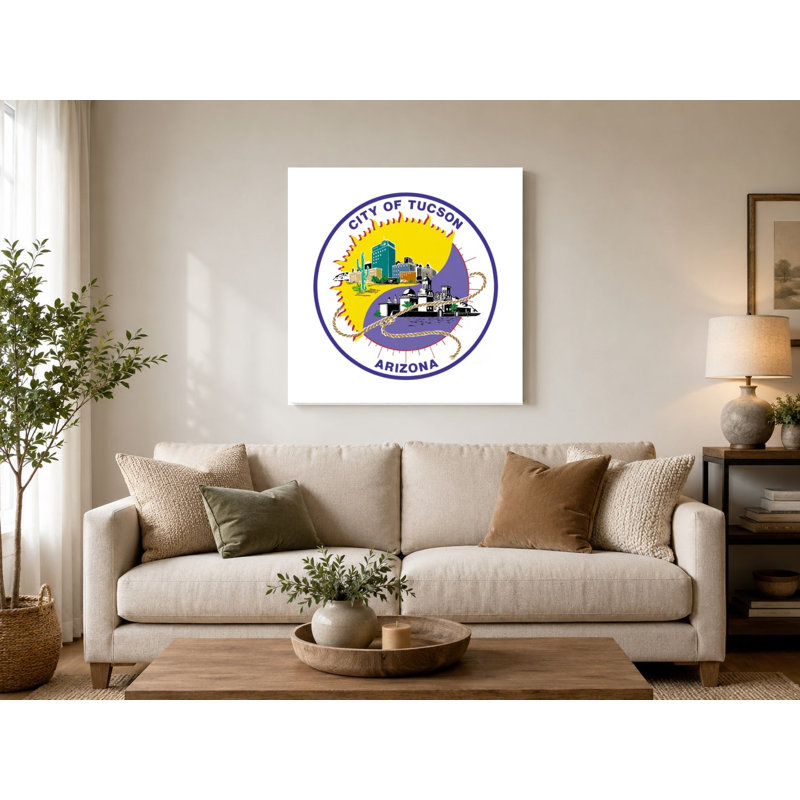 Art mural sur toile Tucson City Flag - Arizona, 12" H x 12" W